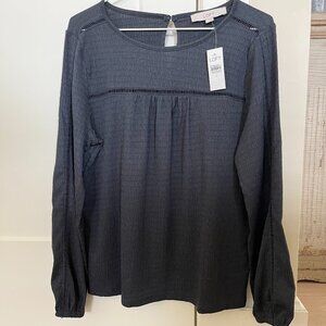 LOFT Gray Blouse Size S NWT